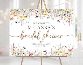 Möhippaskylt, brudduschdekorationer, välkomstskylt för bruddusch, brudduschbanderoll, bruddusch med vildblommor, dekor med vildblommor