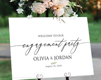 Minimalist Modern Engagement Sign, Engagement signs, Engagement welcome sign, Engagement party Welcome Sign, Minimalist Engagement decor