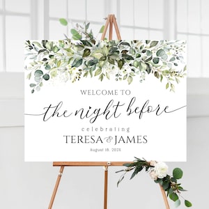 Rehearsal Dinner Sign, Rehearsal signs, The Night Before Rehearsal Dinner, Rehearsal Dinner Welcome sign, Rehearsal dinner decor, Wedding