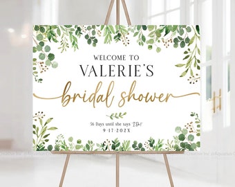 Bridal Shower Sign, Bridal Shower Decorations, Bridal Shower Welcome Sign, Bridal Shower Poster, Greenery Bridal Shower Sign, Shower signs