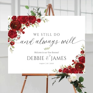Vow Renewal Decor, We Still Do Sign, Vow Renewal Sign, Anniversary Decor, Anniversary Wedding Sign, Established Sign, Vow renewal invitation