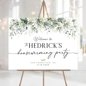 Letrero de bienvenida para inauguración de la casa, letrero para fiesta de inauguración de la casa, decoración para fiesta de inauguración de la casa, invitación para inauguración de la casa, decoraciones verdes para inauguración de la casa