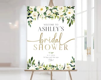 Bridal Shower Sign, Bridal Shower Decorations, Bridal Shower Welcome Sign, Bridal Shower Poster, Greenery Bridal Shower Sign, Shower signs