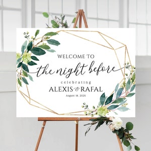 Rehearsal Dinner Sign, Rehearsal signs, The Night Before Rehearsal Dinner, Rehearsal Dinner Welcome sign, Rehearsal dinner decor, Wedding