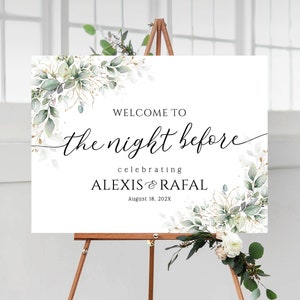Rehearsal Dinner Sign, Rehearsal signs, The Night Before Rehearsal Dinner, Rehearsal Dinner Welcome sign, Rehearsal dinner decor, Wedding