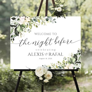 Rehearsal Dinner Sign, Rehearsal signs, The Night Before Rehearsal Dinner, Rehearsal Dinner Welcome sign, Rehearsal dinner decor, Wedding