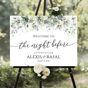 Rehearsal Dinner Sign, Rehearsal signs, The Night Before Rehearsal Dinner, Rehearsal Dinner Welcome sign, Rehearsal dinner decor, Wedding