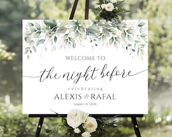 Rehearsal Dinner Sign, Rehearsal signs, The Night Before Rehearsal Dinner, Rehearsal Dinner Welcome sign, Rehearsal dinner decor, Wedding
