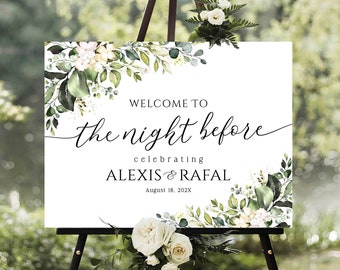 Rehearsal Dinner Sign, Rehearsal signs, The Night Before Rehearsal Dinner, Rehearsal Dinner Welcome sign, Rehearsal dinner decor, Wedding