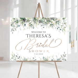 Bridal Shower Sign, Bridal Shower Decorations, Bridal Shower Welcome Sign, Bridal Shower banner, Greenery Bridal Shower Sign, Greenery Decor