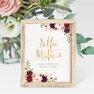 Selfie Station Sign, Photo Booth Sign, Grab a Prop, Strike a Pose Sign, Photo Booth Wedding, Printable Selfie Station Sign, Selfie Station
