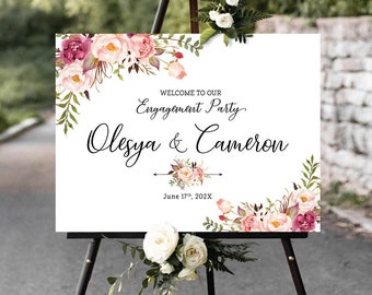 Engagement decorations, Engagement welcome sign, Engagement signs, Engagement Decor, Engagement party sign, Engaged sign, Engagement Poster