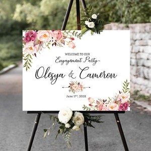 Engagement decorations, Engagement welcome sign, Engagement signs, Engagement Decor, Engagement party sign, Engaged sign, Engagement Poster