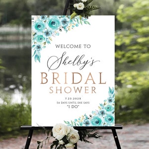 Bridal Shower sign, bridal shower Poster, Shower Welcome Sign, Bridal Shower decorations, bridal shower decor, bridal shower invitation image 1