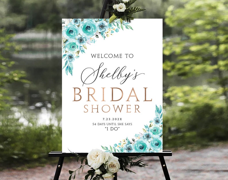 Bridal Shower sign, bridal shower Poster, Shower Welcome Sign, Bridal Shower decorations, bridal shower decor, bridal shower invitation image 1