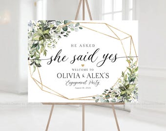 Engagement welcome sign, Engagement party sign, Engagement Decor, Engagement party decorations, Engagement Sign, Engagement party Invitation