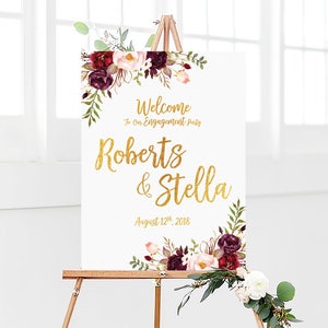 Engagement decorations, Engagement welcome sign, Engagement signs, welcome engagement party sign, engagement party sign, engagement invites
