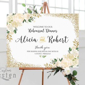 Rehearsal Dinner Sign, Wedding Rehearsal Sign, White Wedding, Engagement welcome sign, Wedding welcome sign, The Night Before, Rehearsal