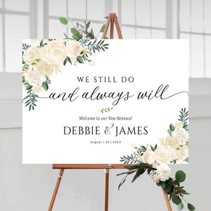 Vow Renewal Decor, We Still Do Sign, Vow Renewal Sign, Anniversary Decor, Anniversary Wedding Sign, Established Sign, Vow renewal invitation