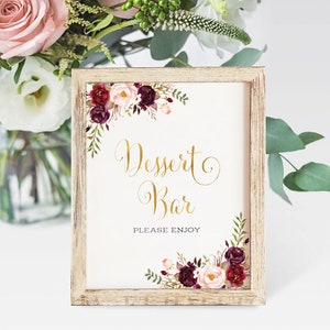 Wedding Dessert Bar Sign, Dessert Table Sign, Dessert Table Decor, Wedding Dessert Sign Printable, Wedding Table Signage, Instant Download