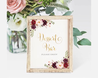 Wedding Dessert Bar Sign, Dessert Table Sign, Dessert Table Decor, Wedding Dessert Sign Printable, Wedding Table Signage, Instant Download