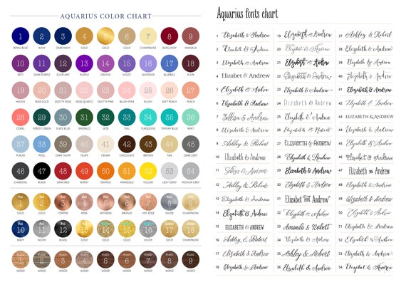 Wedding Anniversary Color Chart