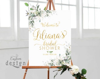 Bridal Shower sign, Bridal Shower decoration, Bridal Shower Welcome Sign,  Bridal shower invitation, Greenery sign, Bridal Brunch Sign