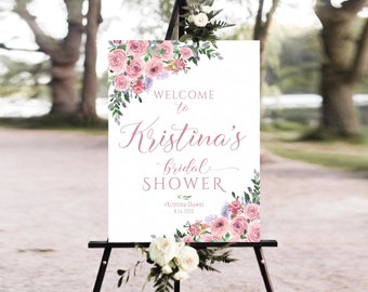 Bridal Shower decoration, Bridal Shower Welcome Sign, Mauve Bridal Shower, Bridal shower invite, Printable sign, Bridal Shower Backdrop