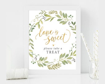 Love is Sweet Sign, Dessert Table Sign, Love is Sweet Take a Treat Sign, Wedding welcome sign, wedding decorations, Wedding Signs, Signs