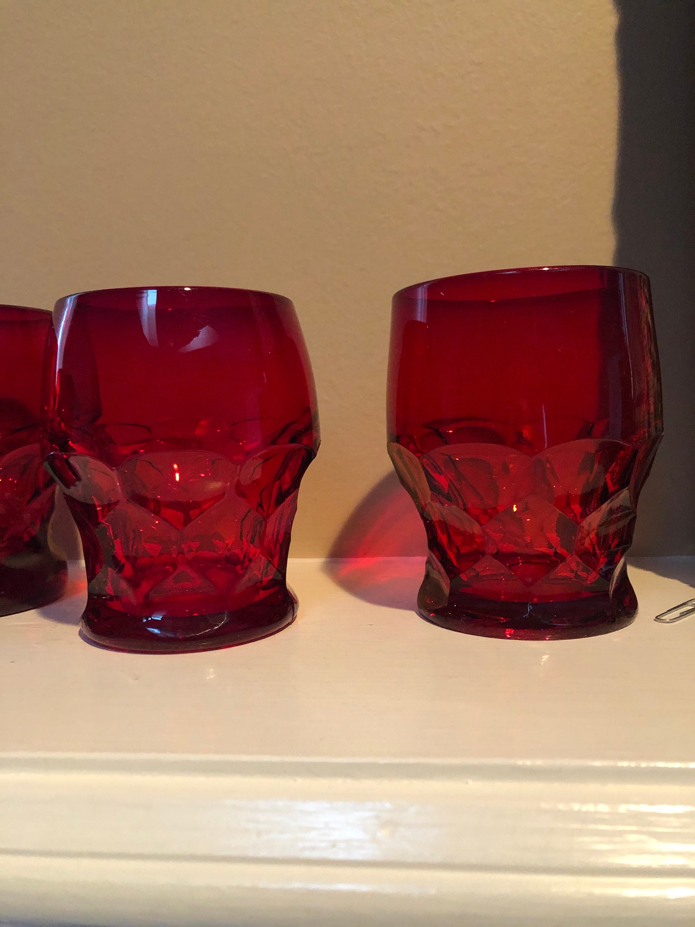 Cambridge Glass Ruby Red 21/2 Oz Flat Tumblers Etsy
