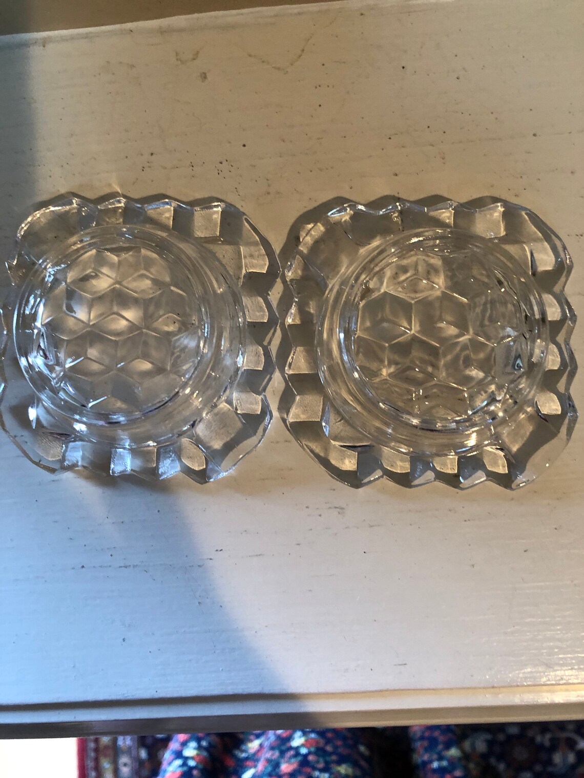 Set of 2 American Fostoria Square Ashtrays Salt Cellars Etsy