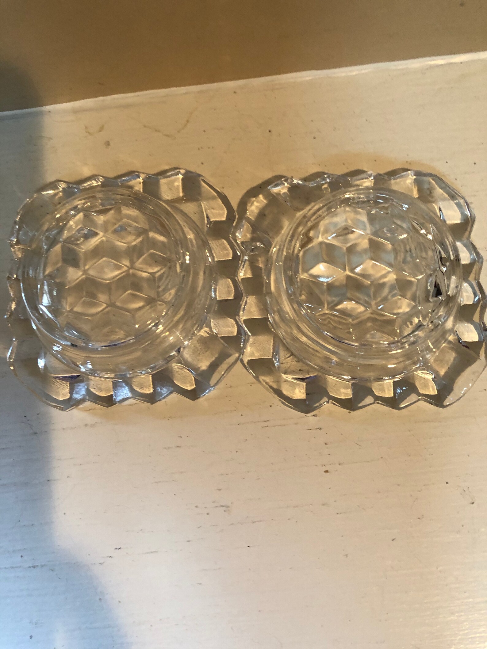 Set of 2 American Fostoria Square Ashtrays Salt Cellars Etsy