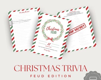 Christmas Family Feud Game, Christmas Trivia, Christmas Party Games, Holiday Trivia, Holiday Party Games, Holiday Family Feud Game