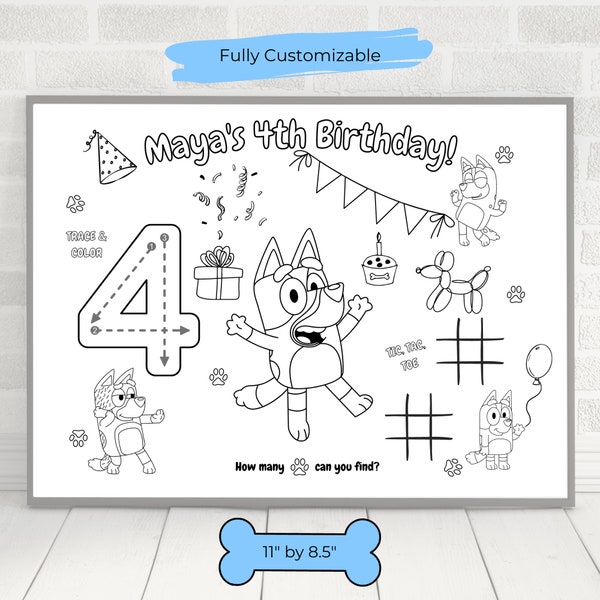 Custom Bluey Placemat Make Your Own Bluey Placemat