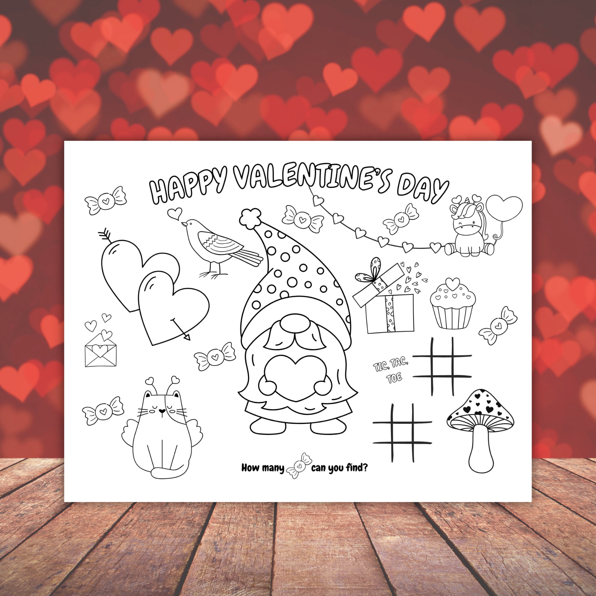 Valentine Games Printable, Valentines Bingo, Valentine Coloring Page ...