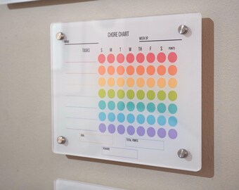 Chore Chart for Kids Acrylic Dry Erase Board Homeschool Planner