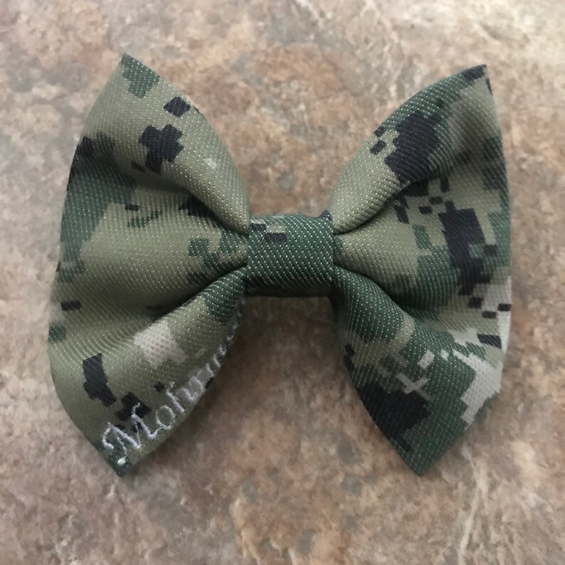 Corner Name Bow Navy Type 3 Camo Bow Navy Bow Military Etsy