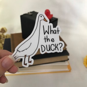 What The Duck? vinyl sticker | Duck pun | Animal pun | Runner duck sticker