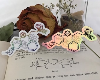 Flouxetine chemische Vinyl-Aufkleber | Prozac Antidepressivum Medikamente | Bewusstsein für psychische Gesundheit | holographischer Wissenschaftssticker