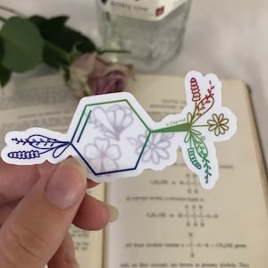 Terpineol vinyl sticker | gin chemische | alcohol chemische | regenboog bloem sticker