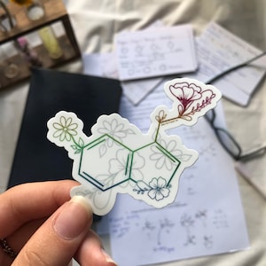 Serotonin vinyl sticker or magnet | happy chemical | depression and mental health awareness | chemistry stickers or magnet