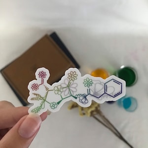ペニシリン ビニール ステッカー | 抗生物質 ステッカー | 化学 ステッカー | 虹の花 ステッカー