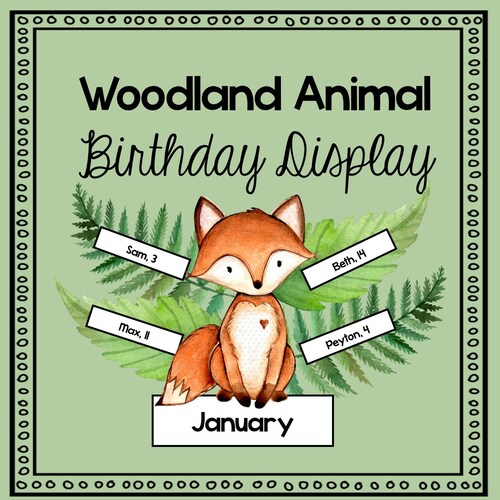 Forest Woodland Classroom Birthday Display Etsy