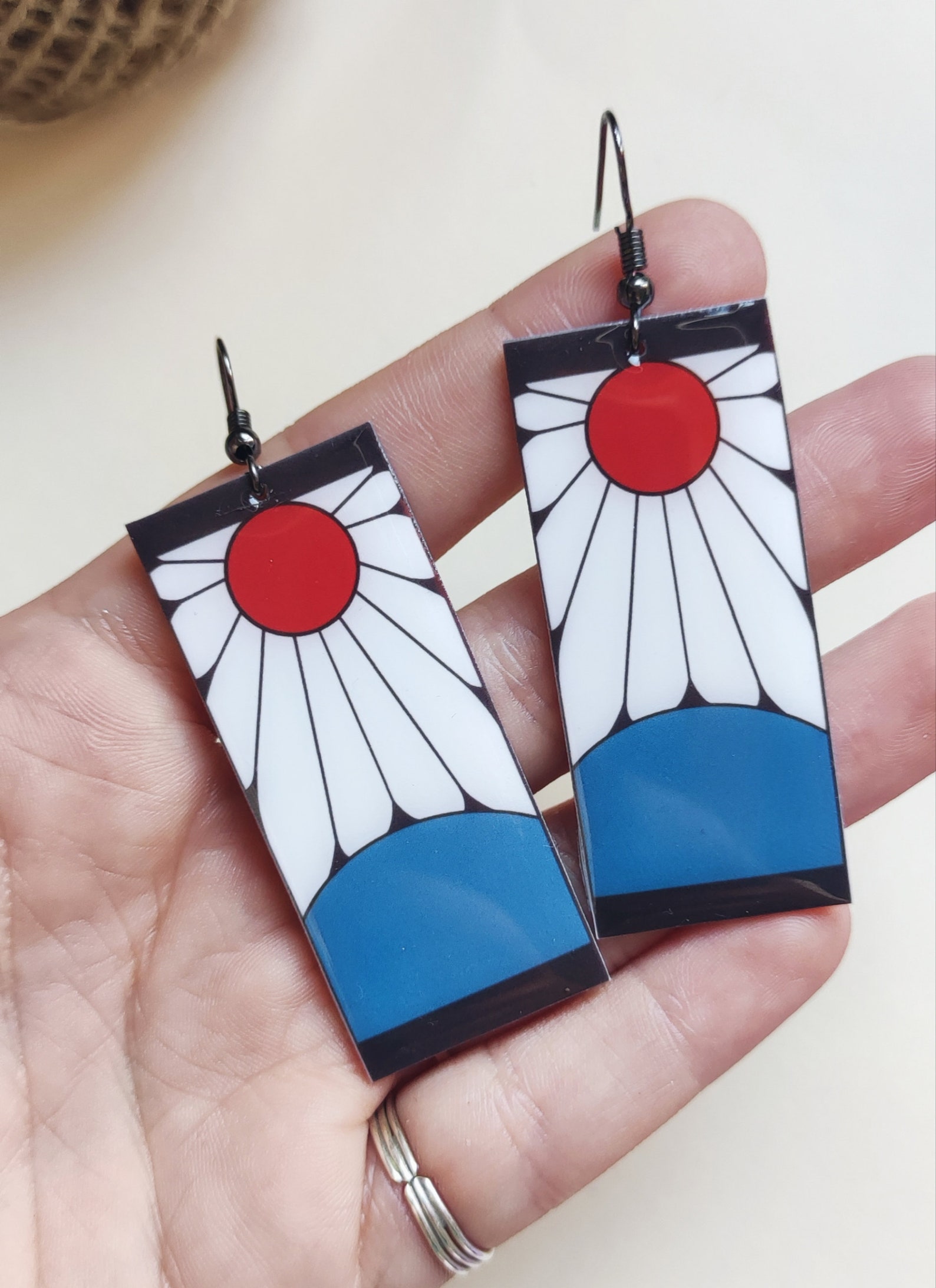 Hanafuda Earring Anime Earrings Hanafuda Card Cosplay Etsy Ireland
