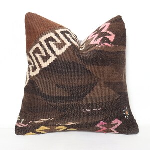 Kilim Pillow 16X16,Cushion Cover,Boho Pillow,Tribal Pillow,Kilim Pillow Case,Handmade Pillow,Kilim Pillow Case,Turkish Kilim Pillow,Kilim 26