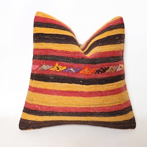 Anatolischer Kelim Kissen,handgefertigt,Türkischer Teppich,Anatolischer Kissenbezug 16X16 Kissenbezug,Vintage Kelim Kissen,Kissenbezug,Ethnisches Kissen