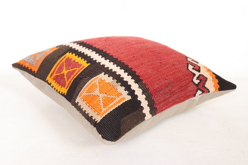 Kilim Pillow 16X16,Cushion Cover,Boho Pillow,Tribal Pillow,Kilim Pillow Case,Handmade Pillow,Kilim Pillow Case,Turkish Kilim Pillow,Kilim 33