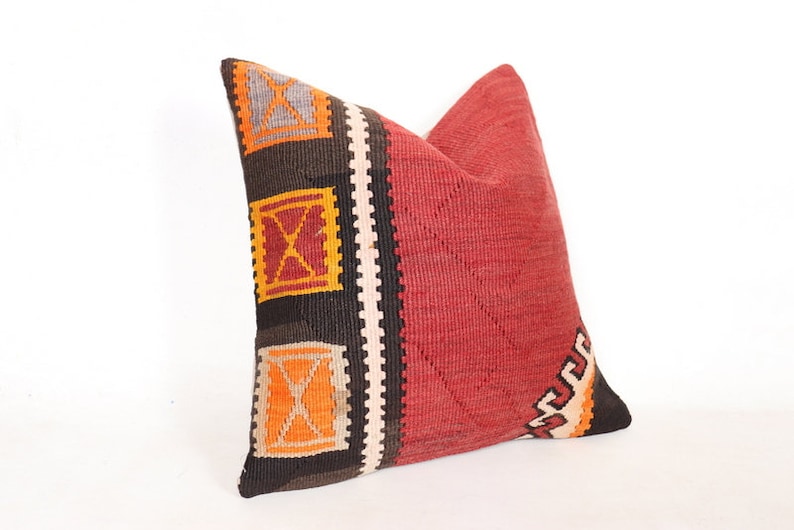 Kilim Pillow 16X16,Cushion Cover,Boho Pillow,Tribal Pillow,Kilim Pillow Case,Handmade Pillow,Kilim Pillow Case,Turkish Kilim Pillow,Kilim 33