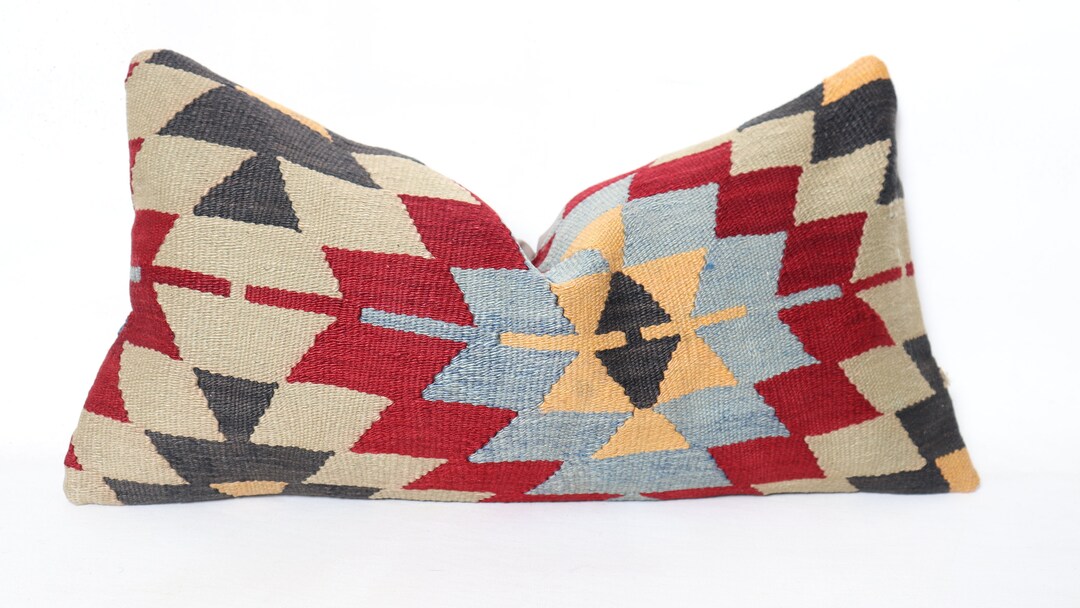 Kilim Lumbar Cover,handmade Pillow,kilim Pillow 12x24,lumbar Pillow