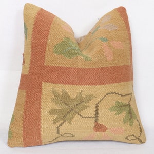 Turkish Kilim Pillow cover  kilim pillow case anatolian pillow 40x40 strip pillow cushion cover , hand woven pillow ,decorative pillow .27*